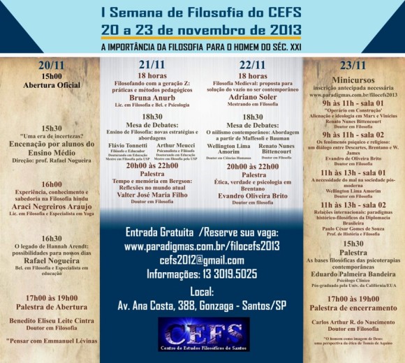 I Semana de Filosofia do CEFS