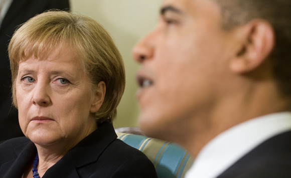 US President Barack Obama meets with Ger