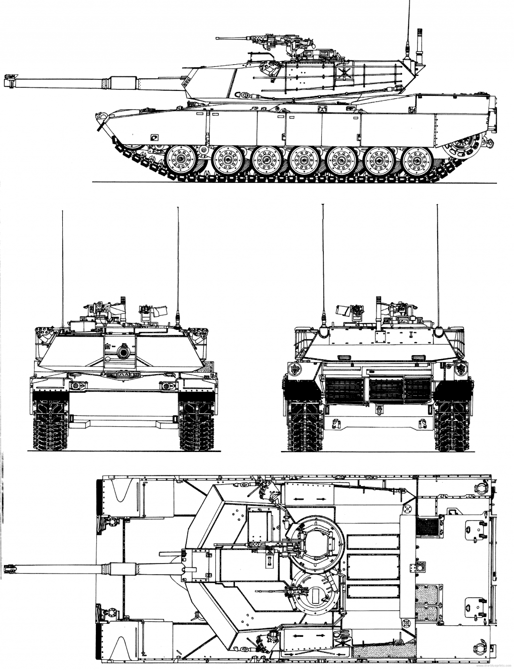 Imagem: M1 Abrams com canhÃ£o M68A1 de 105 mm