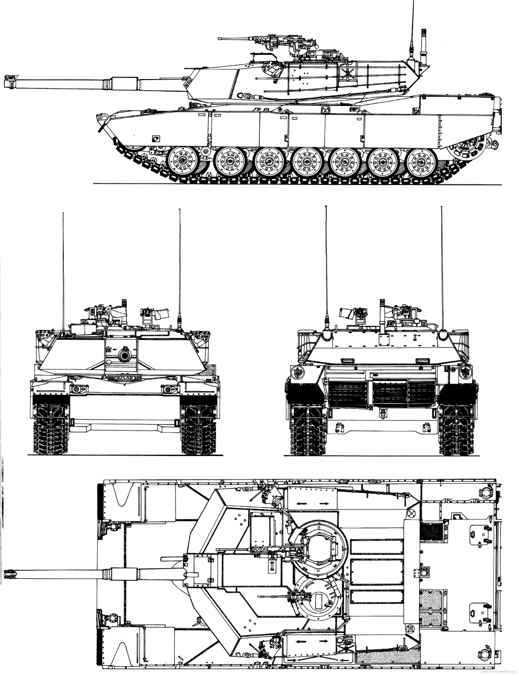 M1 Abrams com canhão M68A1 de 105 mm