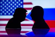 Silhouettes,Of,Donald,Trump,And,Vladimir,Putin,In,Usa,And