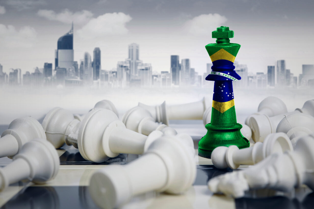 Picture,Of,Brazil,Flag,On,A,Chess,King,Near,Fallen