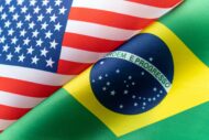 Background,Of,The,Flags,Of,The,Usa,And,Brazil.,The