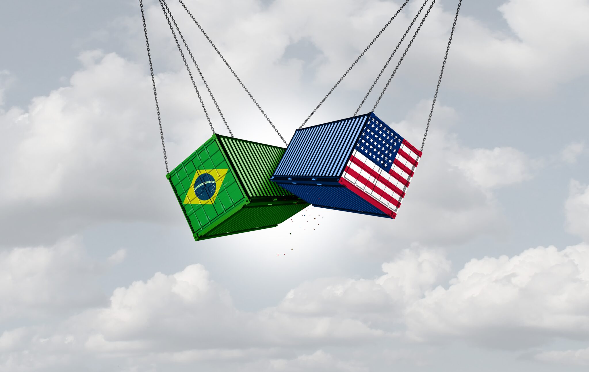 Usa,Brazil,Trade,War,And,American,Tariffs,As,Two,Opposing