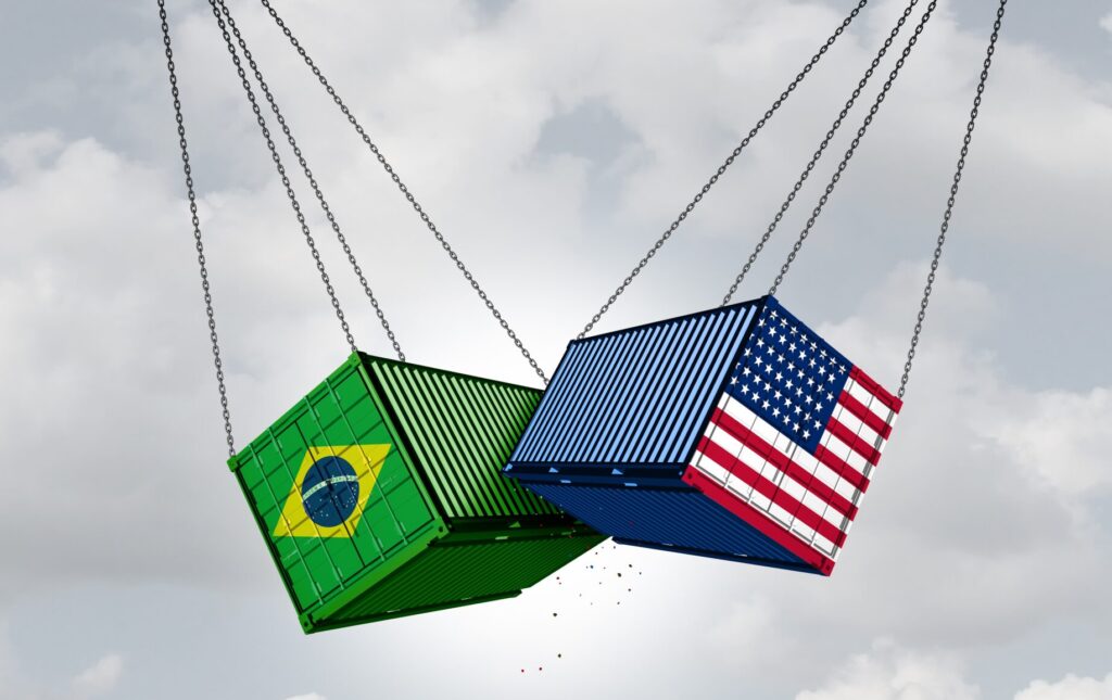 Usa,Brazil,Trade,War,And,American,Tariffs,As,Two,Opposing